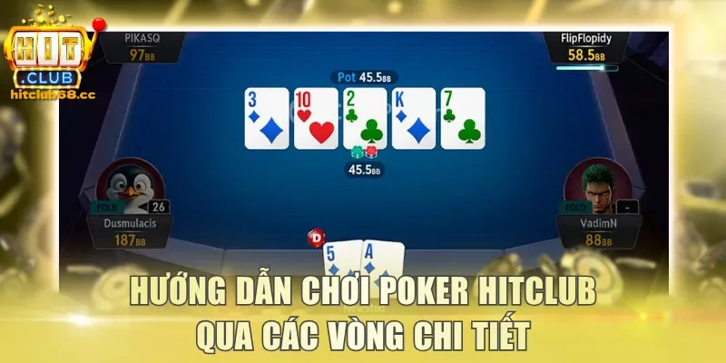 Hướng dẫn chơi Poker Hitclub qua các vòng chi tiết